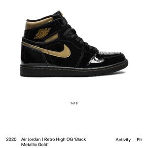 Jordan 1 black metallic gold